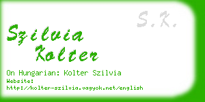 szilvia kolter business card